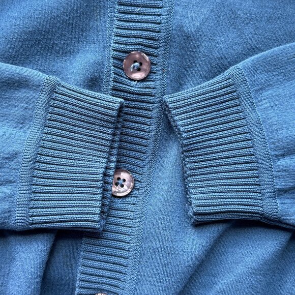 St. Croix Shop Blue Wool Cardigan Sweater Button Front Vintage Mens Size Large - Picture 4 of 8